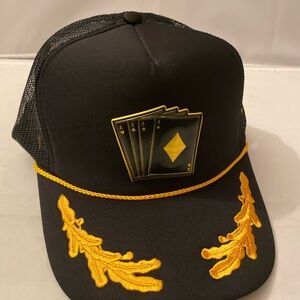 Black and Gold Trucker Hat Casino poker blackjack Las Vegas military